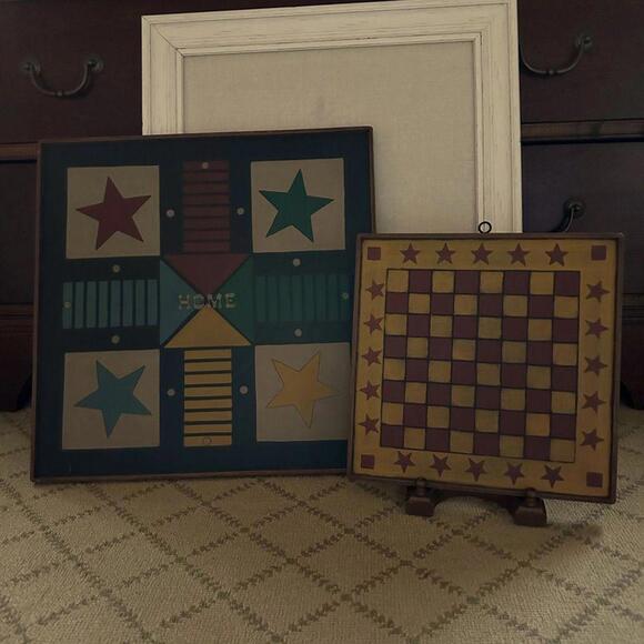 McVay's Limited vintage hand crafted wooden game boards - Signed 2008 set of 2